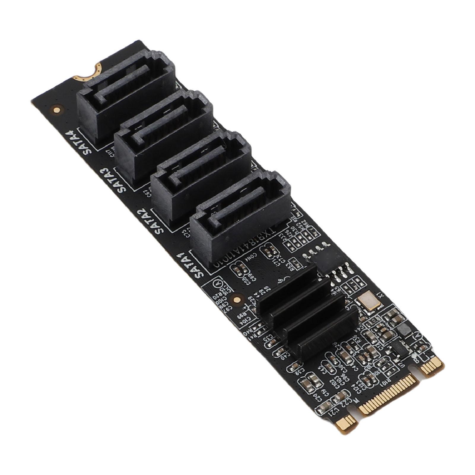 

M.2 to Serial ATA3.0 Adapter Card ASM1166 M.2 M Key B Key PCI E 3.0 NVME Expansion Card with Smart