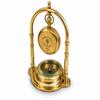 Brass Hanging Pocket Watch Clock with Compass, Nautical Desk Clock, Maritime Table Decor, Antique Style Brass