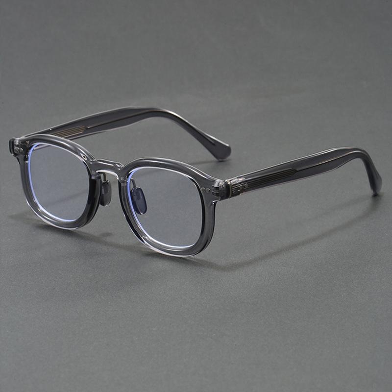 Neue japanische Acetat-Brillenfassung Handgefertigte Ovale Retro-Brille Für Herren Designer-Marke Modebrille