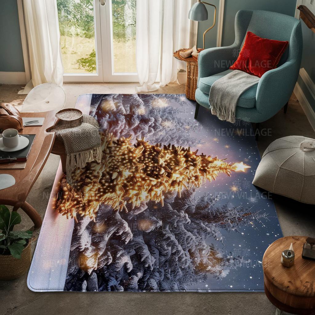 House Entrance Carpet Home Door Mat Living Room Bath Foot Bathroom Non-slip Water Absorption Rugs Bath Merry Christmas Winter
