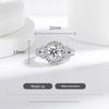 925 Sterling Silver Ring Imitation Moissanite White Zircon Ring Women's Fashion Simple Ring Birthday Party Wedding Jewelry Gift