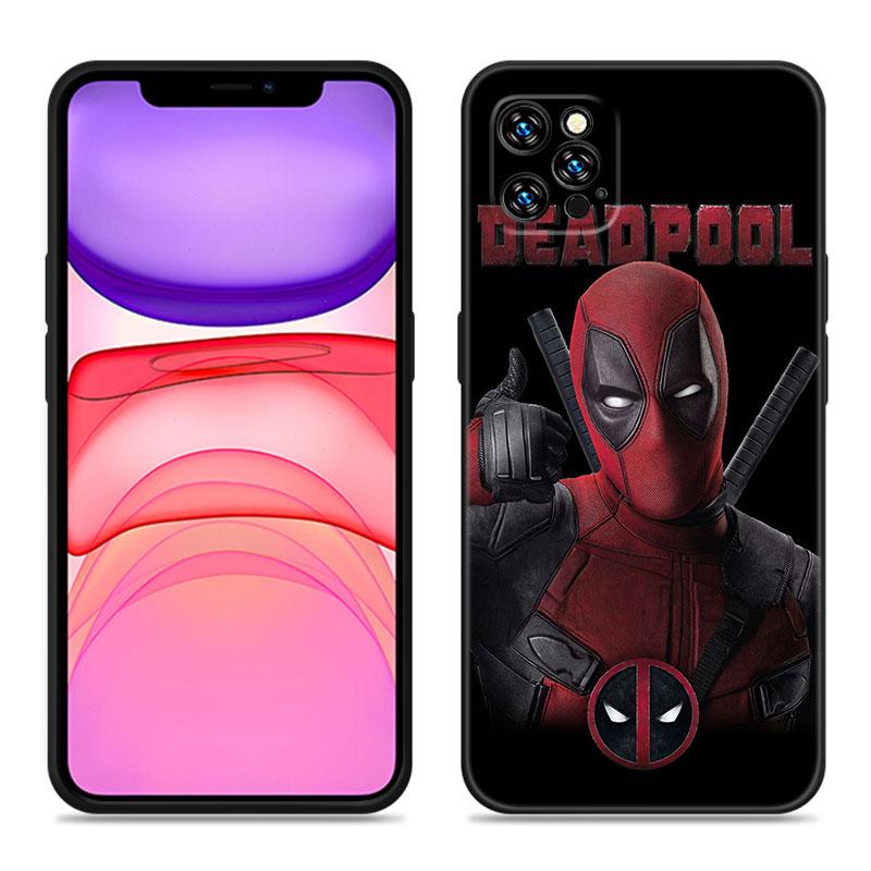 Cool Deadpool Phone Case For Apple iPhone 12 13 Mini 11 14 15 Pro Max 7 8 Plus X XR XS SE 2020 2022 Black Silicone Case