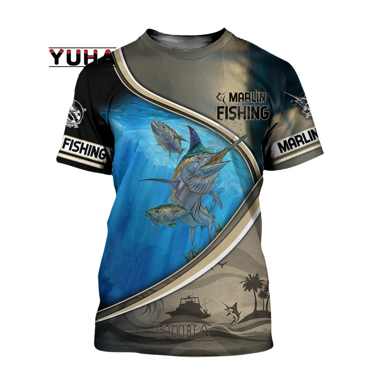 

Футболка для глубоководной рыбалки, мужская и женская футболка с 3D принтом для рыбалки, современный модный дизайн, пляжная повседневная футболка с круглым вырезом M