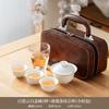Suet jade travel tea set portable ceramic teapot cover bowl outdoor white porcelain teacup go out bag