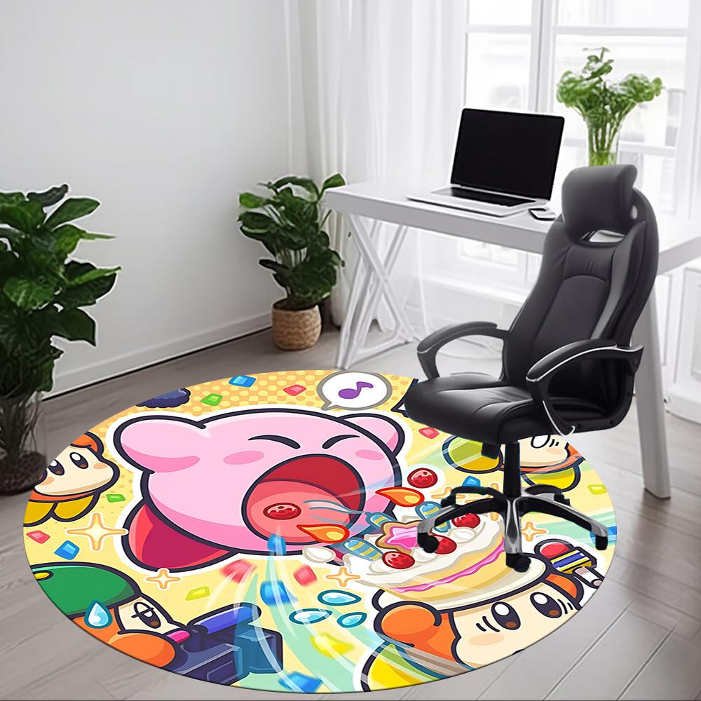 1pz Tappeto Rotondo da Ufficio Kirby, Arredamento per Camera da Letto Soggiorno Casa, Decorazione Stanza, Offic a1016191