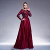 Elegantes europäisches & amerikanisches Langarm-Pailletten-Abendkleid