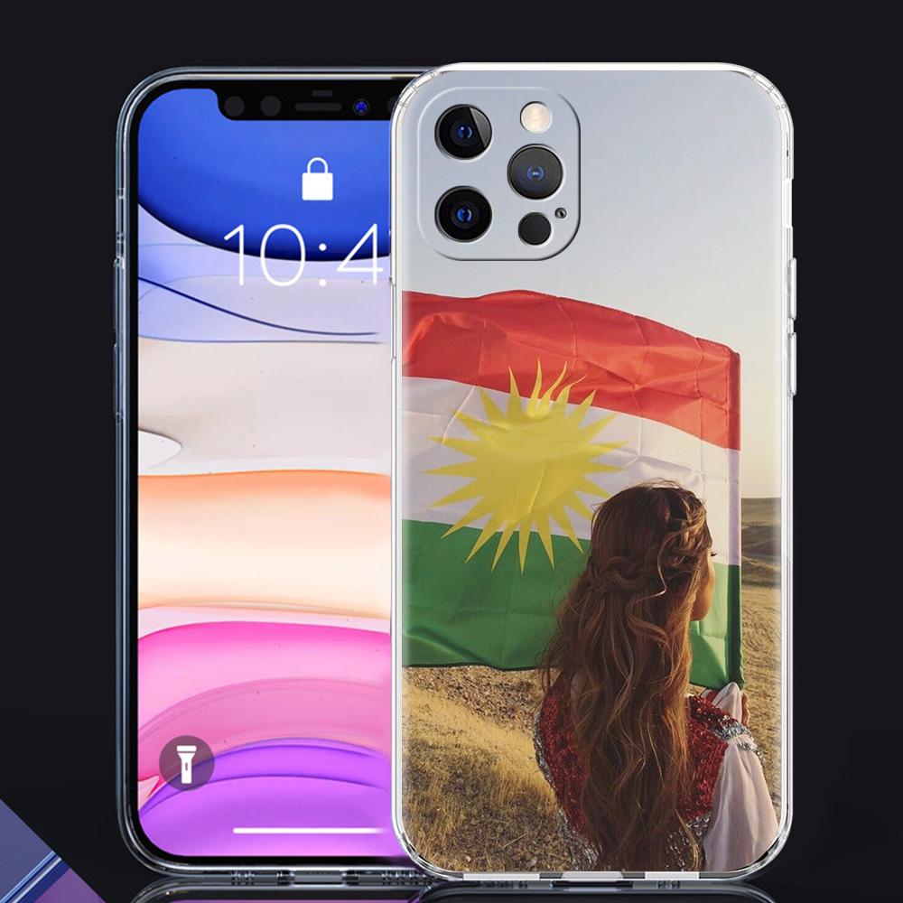 Kurdistan Flag Luxury Phone Case For iPhone 15 16 14 13 Pro 11 12 Max X XR XS 7 8 Plus SE Clear Silicone Cover Fundas Shell