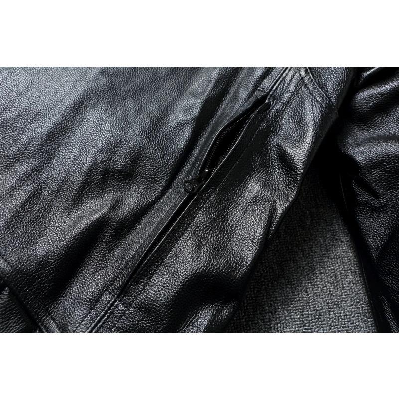 Veste de moto lourde de taille chinoise, manteau de motard de club, veste en cuir de vache véritable, vêtements d'équitation à capuche amovible pour hommes, veste en cuir pour hommes