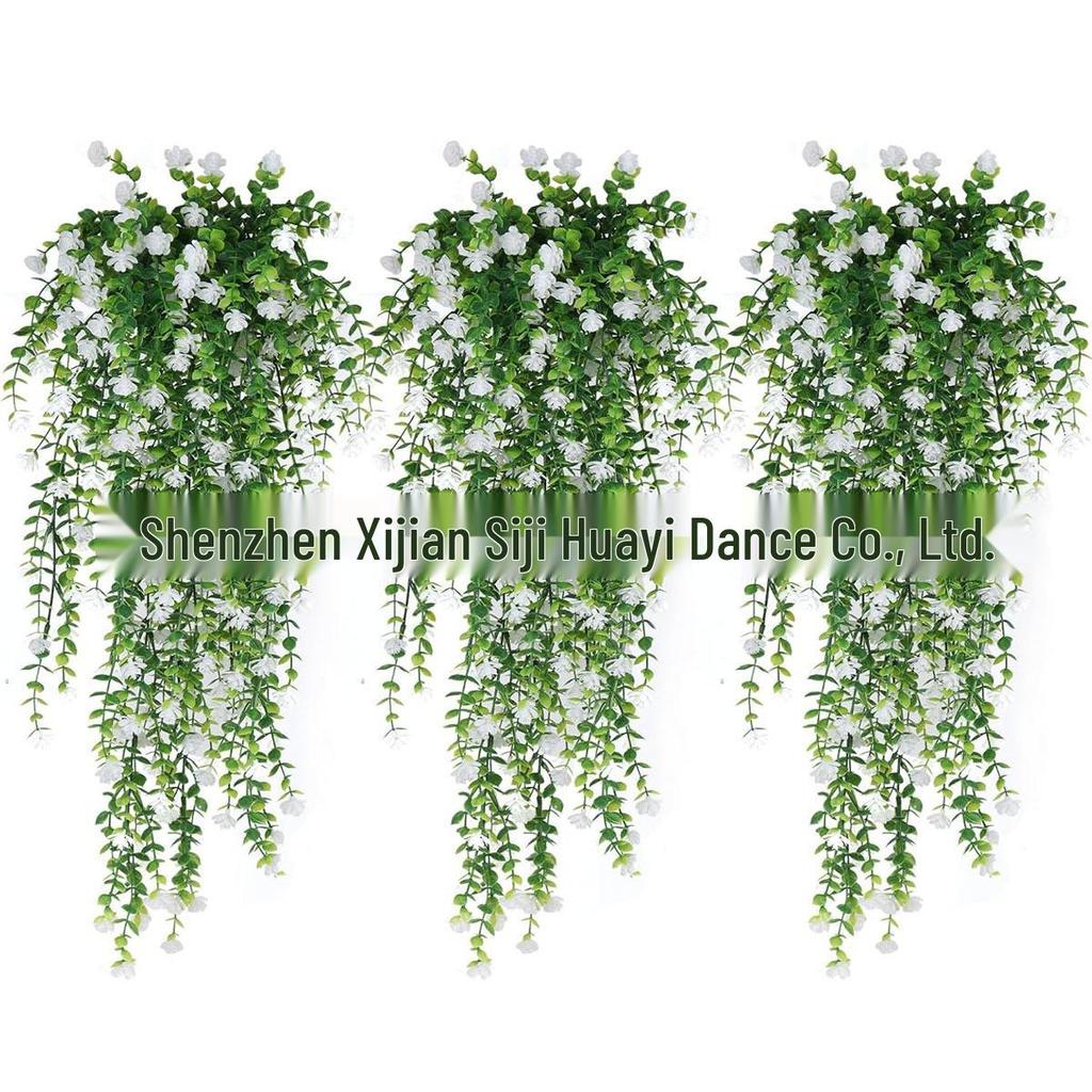 High-End Realistic Eucalyptus Camellia Money Leaf Vine – 69 Heads Green Plant Wall Hanging Decoration