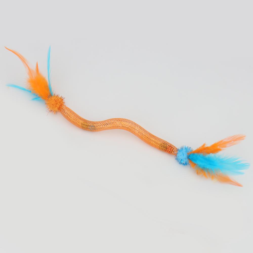 Feather Elastic Net Cat Toy Plush Ball Kitten Interactive Scratching Mint Ball Toys Pet Supplies