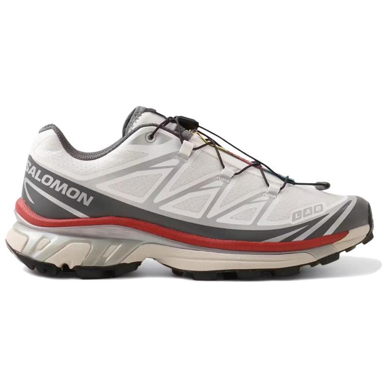 SALOMON XT 6 Cushioning Abrasion Resistant Coverage Support Running Shoes Unisex White Gray Red Sneakers 478644