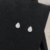 Mini Luxury Shiny 925 Sterling Silver Full Zircon Teardrop-shaped Stud Earrings for Women Korean Jewelry Party Accessories Gifts