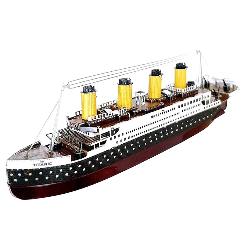 Color Titanic Puzzle Diy Cruise Ship Assembled Model Kits Children Educational Toys