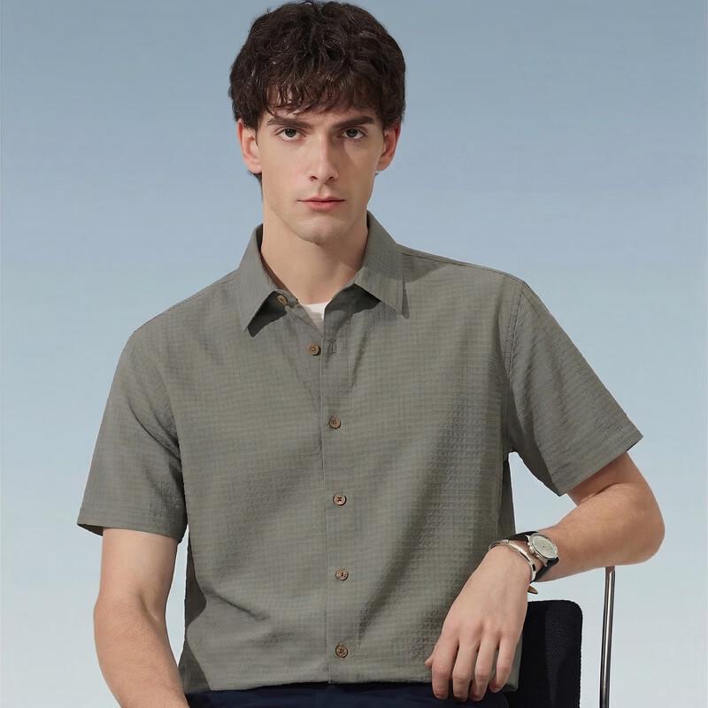 

Мужская хлопковая рубашка с коротким рукавом Judger в стиле business casual 39