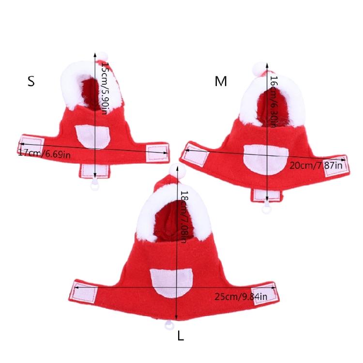 Bird Santa Claus Hoodie Funny Christmas Small Pet Costume Xmas Parrot Apparel