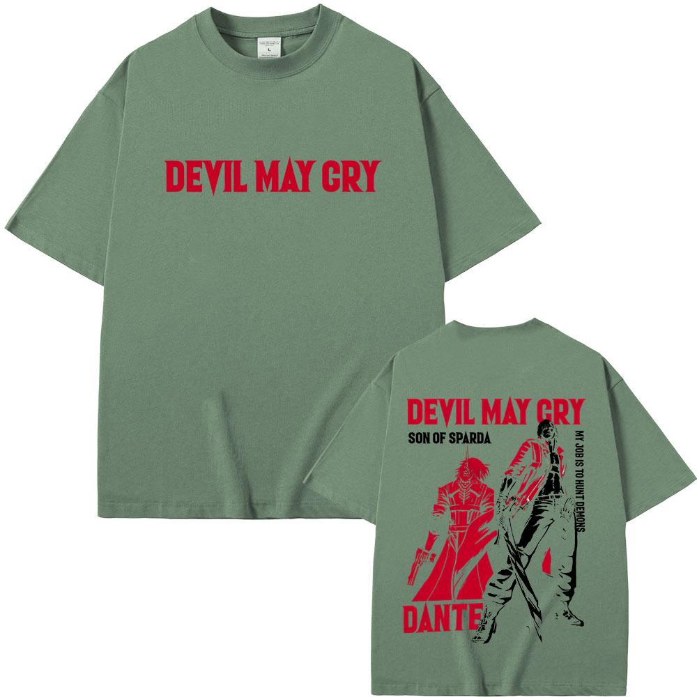 Anime Devil May Cry Son of Sparda Dante Graphic Tshirt Men Women Casual Cotton Vintage T Shirt Mens Fashion Oversized Tshirts