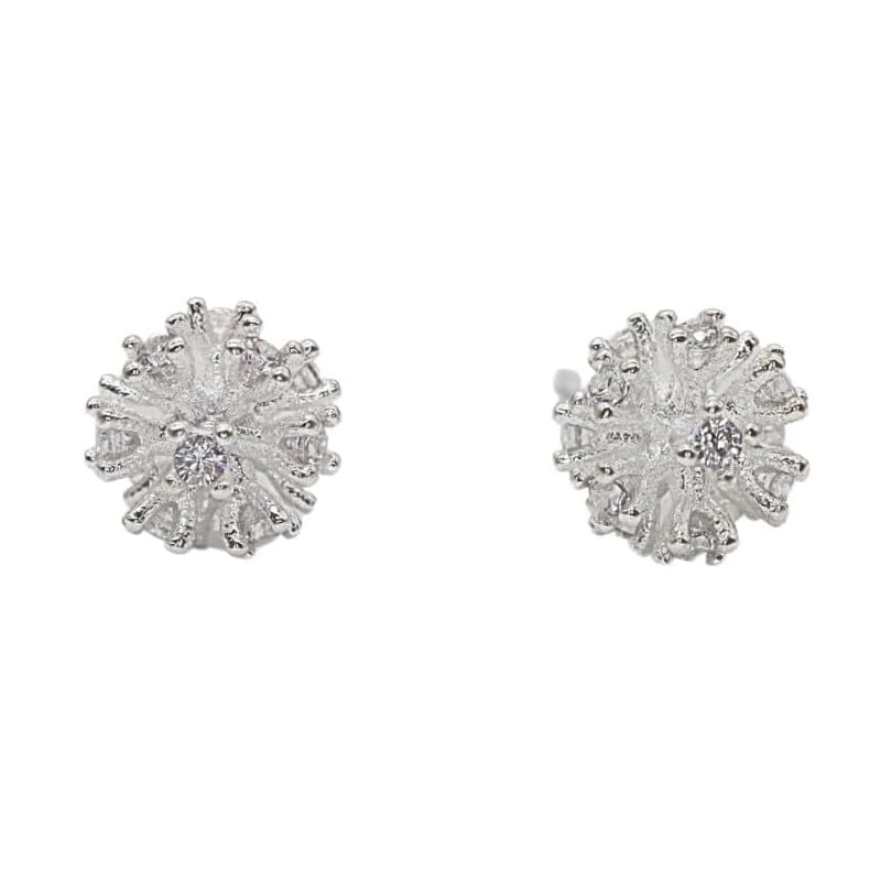

[AJIRO ACCESSORY] P061 (Silver) silver925 earrings dandelion fluff snowflake silver simple gift present ladies Elegant office Small size Christmas