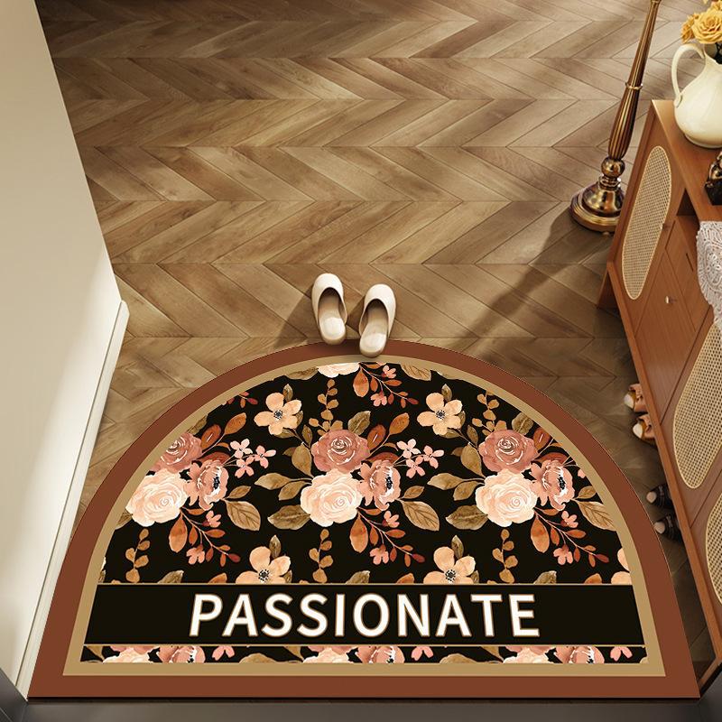 Bodenmatte, Retro-Eingangsmatte im amerikanischen Stil, Veranda-Matte, schmutzabweisende und rutschfeste Matte, halbrunde Fußmatte