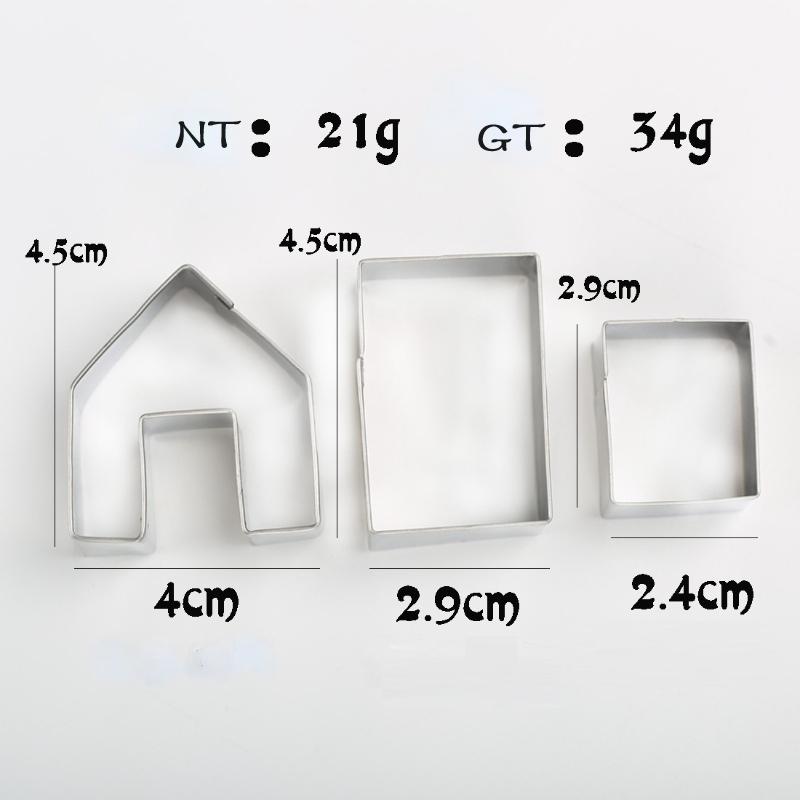 

3 шт./набор рождественских формочек для печенья в виде пряничного домика из нержавеющей стали