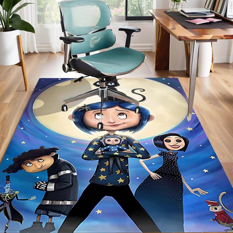 1pc C-Coraline (3) Design Area Rug - Non-Slip, Soft & Cozy Floor Mat for Living Room, Bedroom, Office - Indoor/Outdoor Decorative Carpet
