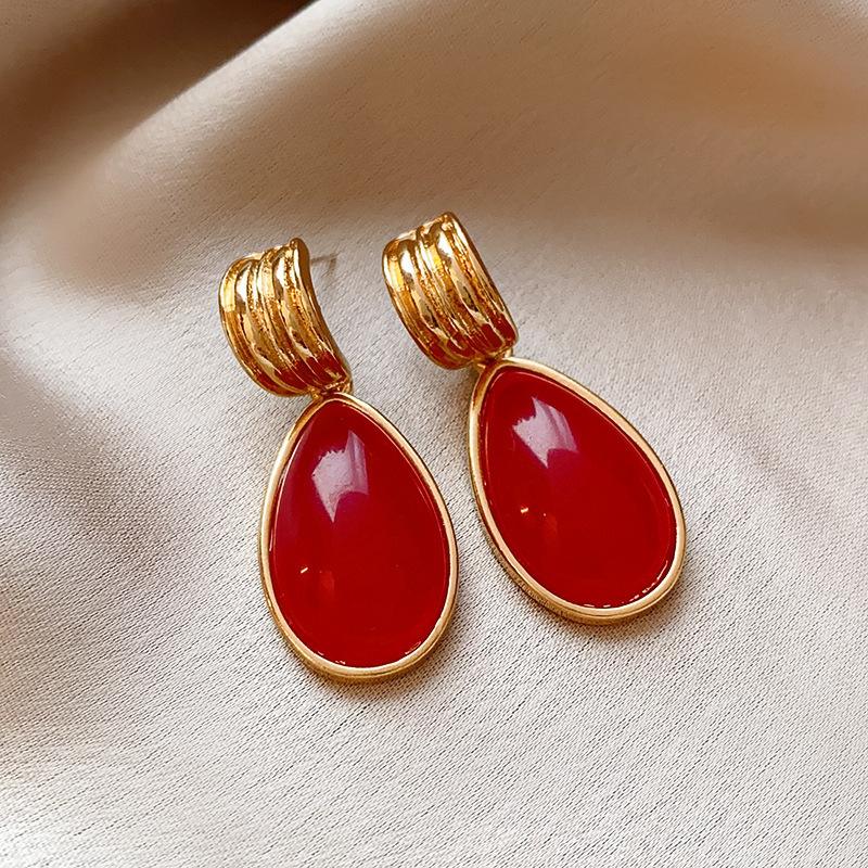 Red Love New Year's Earrings Women's Simple Festive Earrings Versatile Fashion Earrings