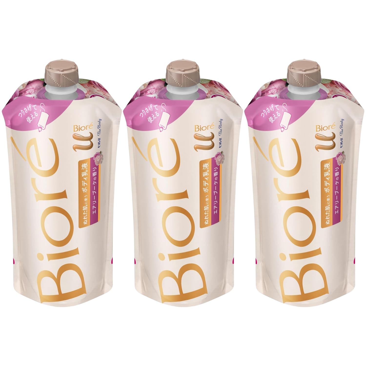 

Biore u The Body emulsion for wet skin Airy Bouquet scent Refill 300ml 3 pieces 8LINK [The Body]