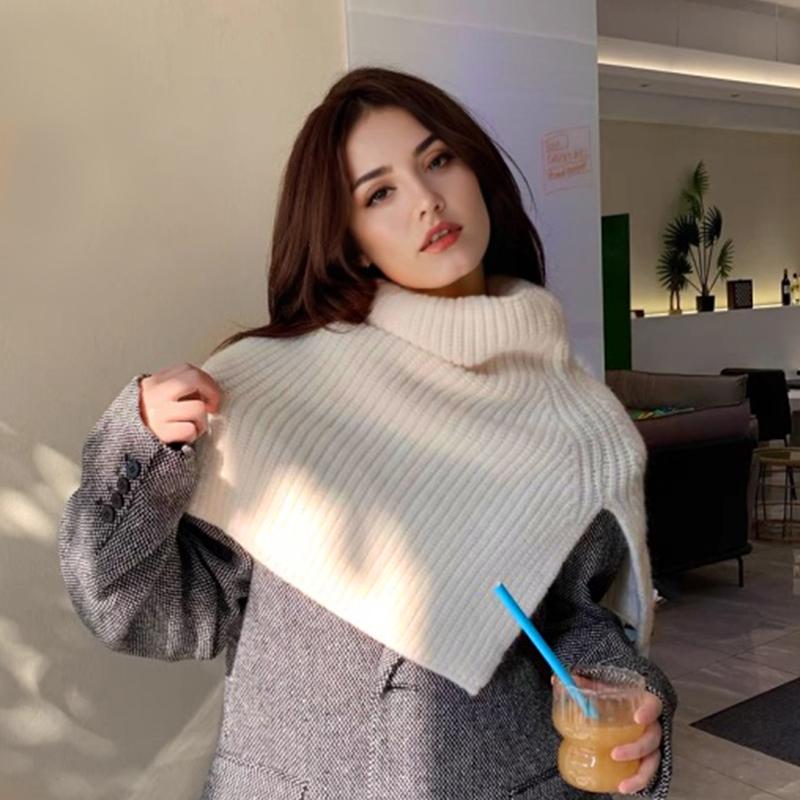 1PC Scarf Versatile Clothing Accessories Minimalist Style Solid Color Elegant Shawl Classic High Neck Design Exquisite Multi-color