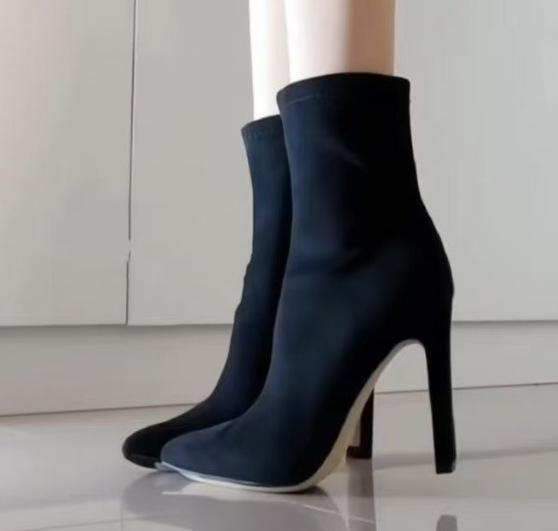 

2025 новые осенне-зимние короткие ботинки, маленький высокий каблук, женская обувь, ботинки Мартин, тонкий толстый каблук, универсальные весенне-осенние модные ботинки 42