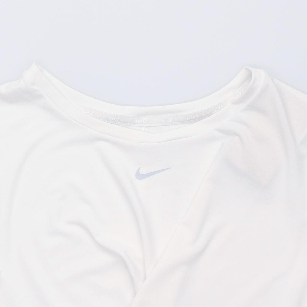 Nike Solid Color Logo Gathered Hem Pullover Short Sleeve T-Shirt Women tops White DD4921-100