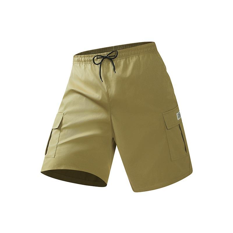 Shorts men's summer solid color five-point pants new multi-pocket loose shirt beach pants overalls