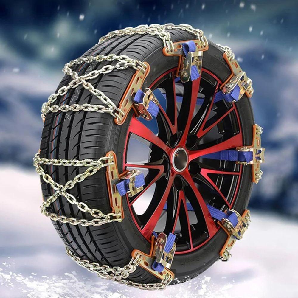 Snow Chains Car Tire Snow Chain for Winter 6 PCS Manganese Steel Auto Anti-Skid Chains Ice Mud Tires Chain Adjustable Auto Wheel