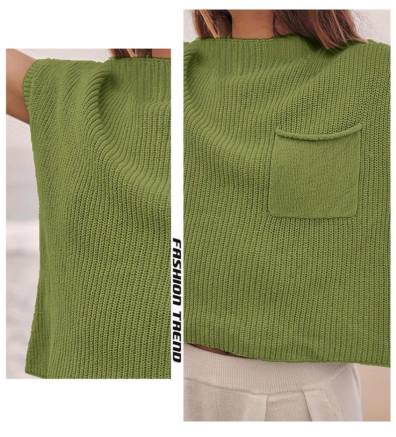 Women's Sleeveless Knitted Pullover: Versatile Round Neck Sweater