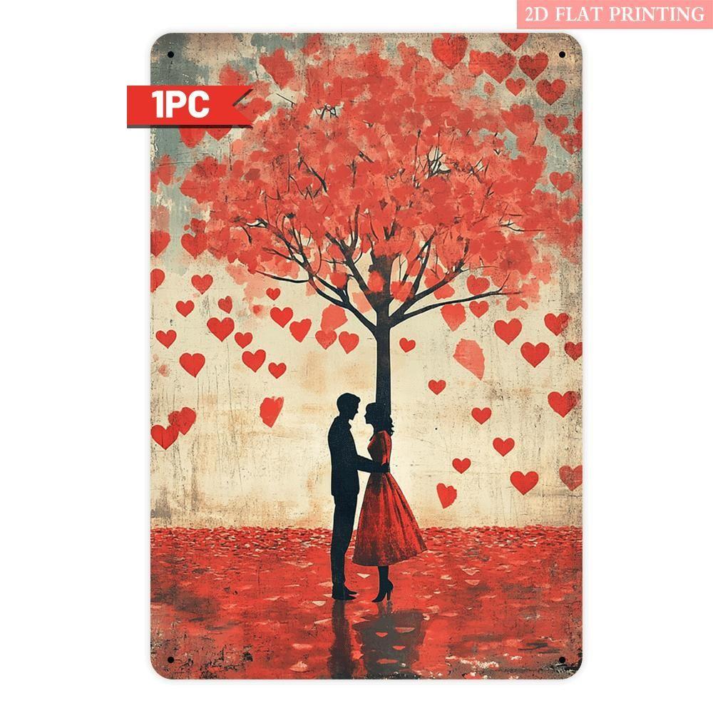 

Vintage Valentine s Day Metal Decorative Painting Gift for Couples Bedroom Living Room Cafe