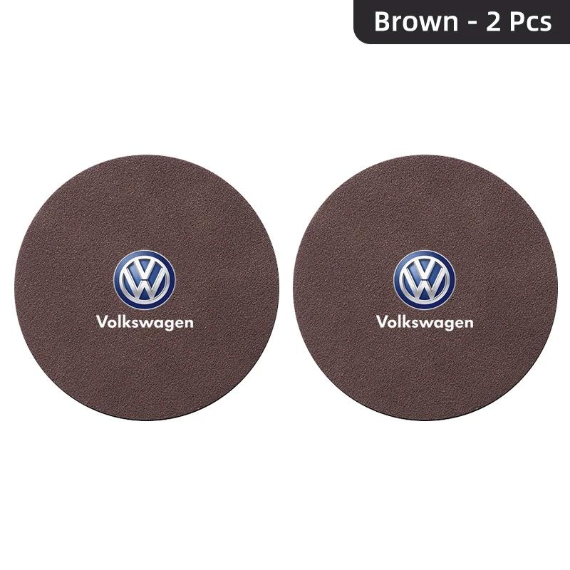 

2026 Hot For Volkswagen VW 2Pcs Car Suede Water Cup Pad Anti-slip Coaster Accessorys For Volkswagen GOLF 5 Tiguan Polo Golf 6 Go