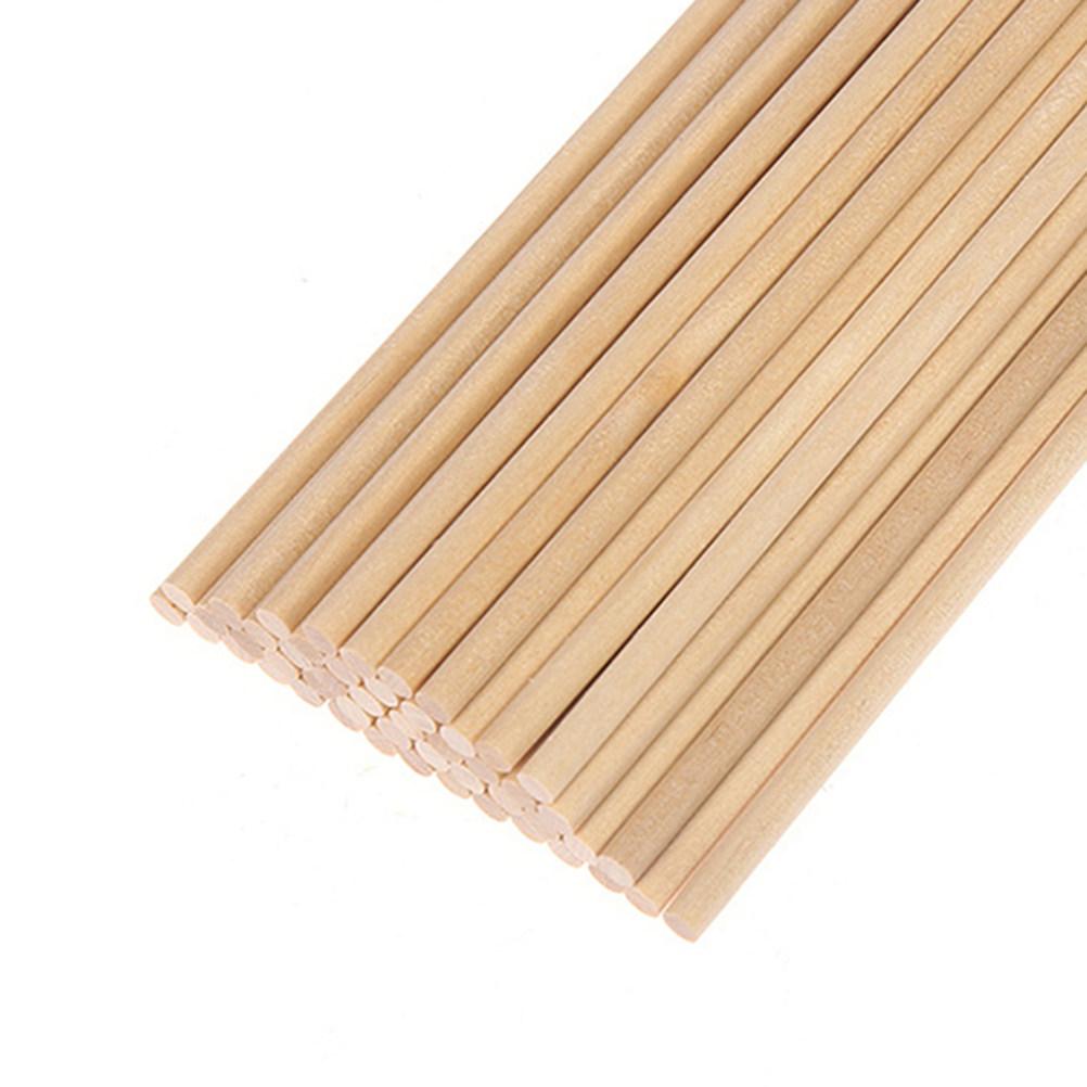 200Pcs Wooden Dowel Rods Smooth Surface Craft Sticks for DIY Woodworking Hobby Projects Round Wood Accessories 15x0.5cm