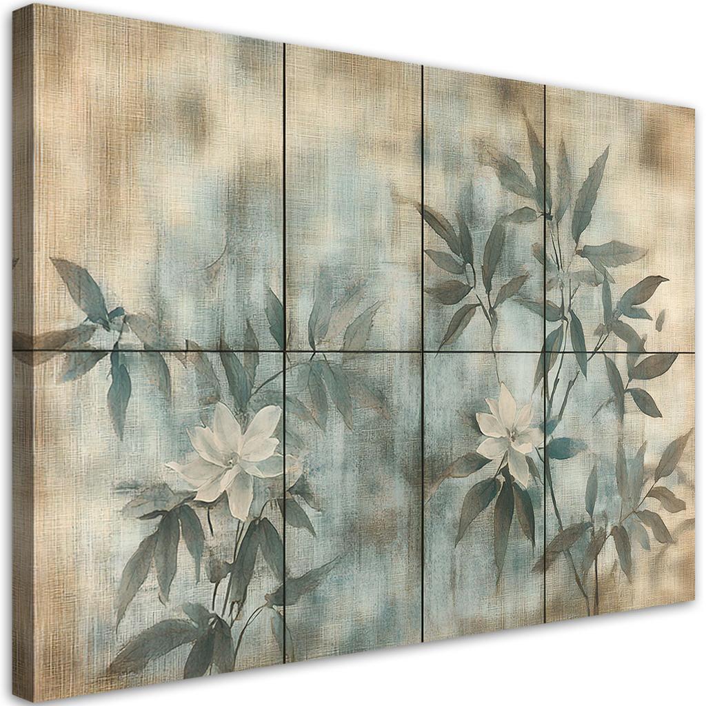 Canvas print, Bamboo Shoots With Flowers Pastel Background