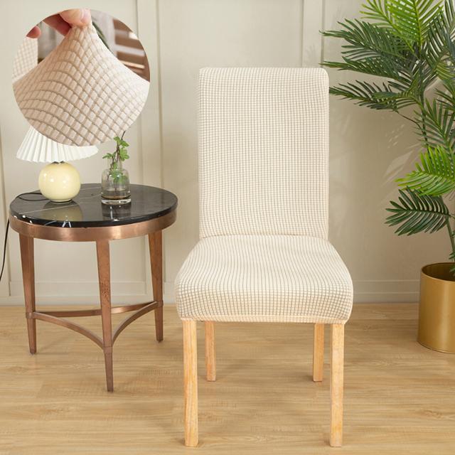 Anti -Dirty Jacquard Chair Covers Soild Colour Soft Spandex Chair Slipcovers Dust Proof Protective For Dining Room Kitchen Home