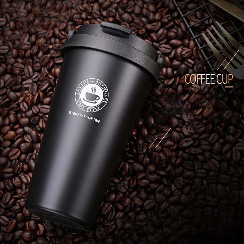 Izolované šálky na kávu za horka a za studena Velkokapacitní hrnek na kávu odolný proti vytečení s nepropustným víkem