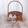 Sheer Drapes Pearl Yarn Table Runner Gauze Mesh Semi Transparent Wedding Tablecloth DIY Pearl Table Cover Dinner Table