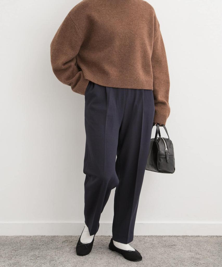 URBAN RESEARCH DOORS Cut Georgette Tapered Medium Women's Pants, DR47-24A212, Navy,