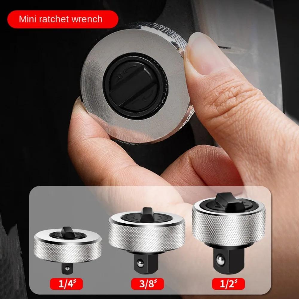 2025Mini Ratchet Wrench 1/4" 3/8" 1/2" Drive Small Quick Socket Portable Whole Steel Palm Finger Reversible Two-way Square Tool