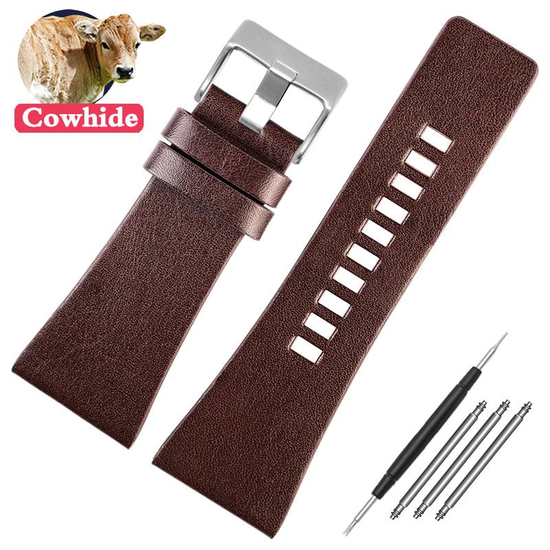 Curea de ceas din piele naturală Lea/pentru ceasuri Diesel DZ4386 1657 1399 1206 4323 Bandă neagră 22mm 24mm 26mm 27mm 28mm 30mm 32mm