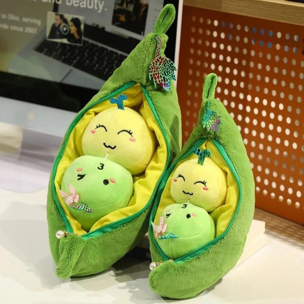 Fluffy Simulation Pea Pod Plush Doll Lifelike Plants Kidney Bean Plush Toy  Home Decor