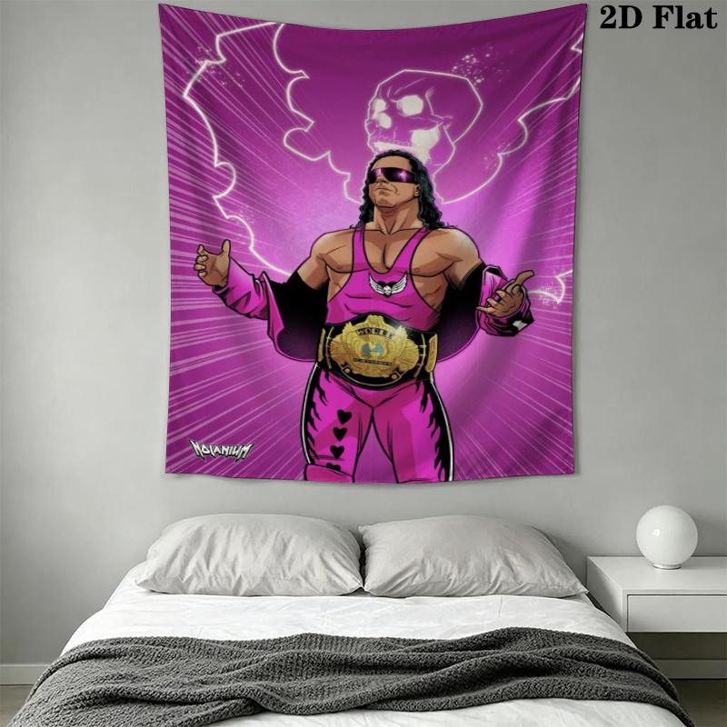 Bret Hart cool Wall Tapestry Aesthetic Wall Hanging Printed Fabric Blanket Decorative Tapestries for Bedroom Living Room Home Decor