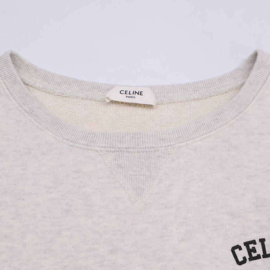 Celine [Excellent Condition/Domestically Authorized] 2Y31F765N Eddie Era Logo Print Loose Sweatshirt/ Tops S IvoryUsed