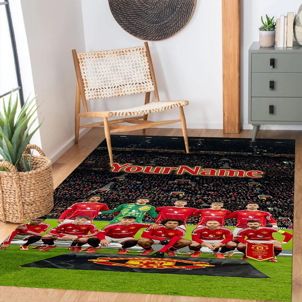 Manchester Customized Name Carpet Design for Foyer Decorate room Outdoor Balcony Antislip Carpet Anime Office Decor Best for Christmas