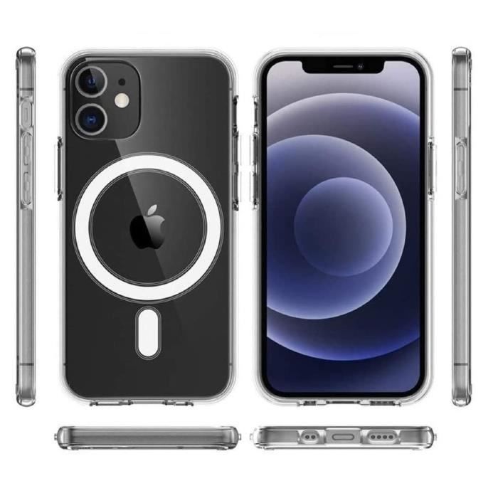 Case for iPhone 12 MINI - Phonillico - Transparent Silicone - Magnetic Circle - Flexible - Shockproof