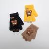 Kids' Cute Bear Fingerless Gloves for Boys and Girls - Warm, Thickened, Anti-Freeze Autumn/Winter Student Gloves