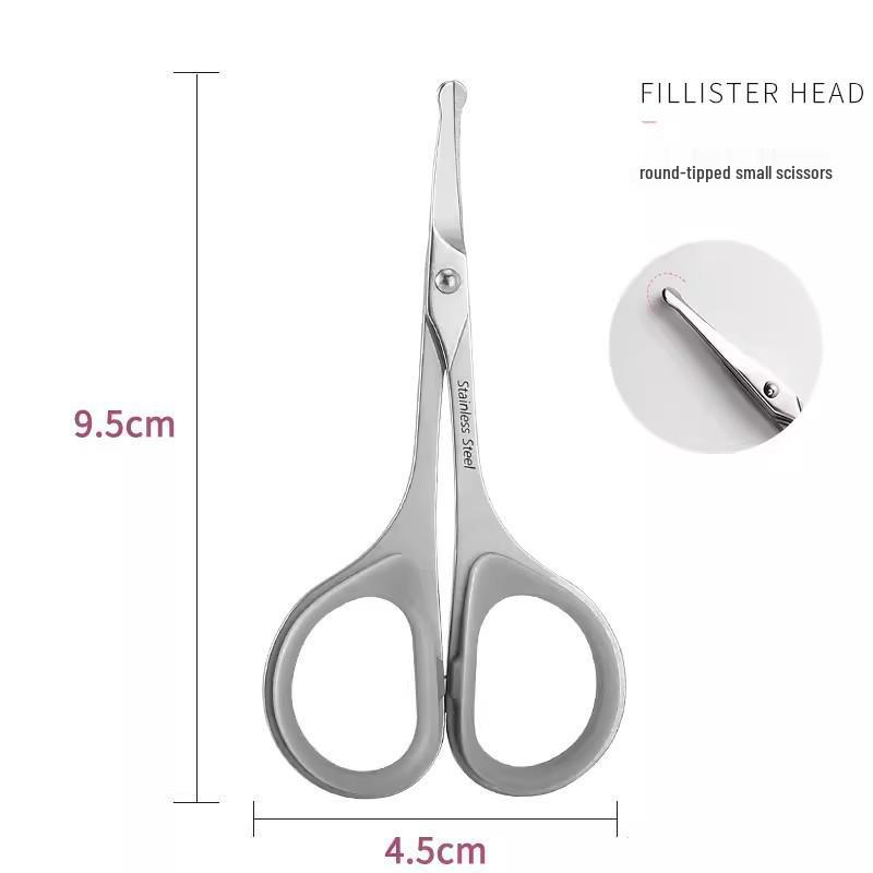 Beauty Scissors Set: Curved Eyebrow, False Eyelash, Nose Hair Trimming & Tattooing Scissors with Pointed Tips for Makeup Artists.