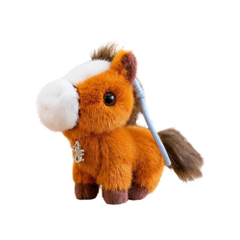 Plüschpferd Kuscheltier Schlüsselanhänger Weicher Pferde Schlüsselanhänger Taschenanhänger für Rucksack, Geldbörse und Handtaschen Niedlicher Tier Schlüsselanhänger